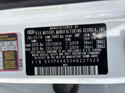 2017 Kia Sorento SX V6 FWD